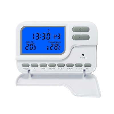 7-Day Programmable Thermostat with Blue Backlight for Home Heating