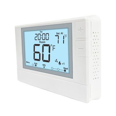 Precise Temperature Heat Pump Thermostat with Orange Backlight 4 Programmable Periods 2 Heat/2 Cool Stages