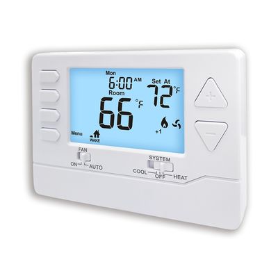 RH Terminal Designations Electronic Room 7 Day HVAC Thermostat with 138mm W*98mm H*29mm D Physical Dimensions