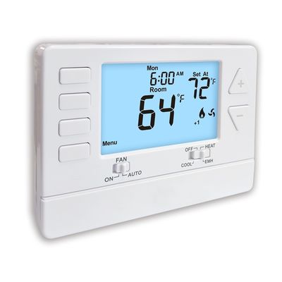 Riseem 1.5 Amp Load Rating 24V HVAC Heat Pump Thermostat White Large 5.65 Sq.in. Display Size for Maximum Efficiency