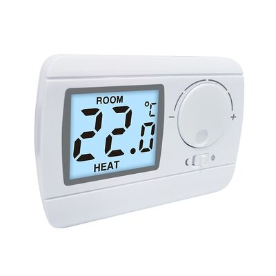 White Color Boiler Room Thermostat with Heat OFF Switch and Lighting Current Standby Current Less Than 7.2mA Providing Temperature Management