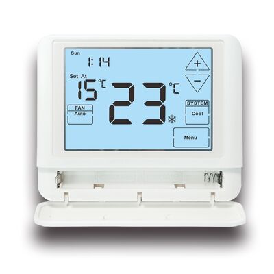 Digital HVAC Programmable Thermostat Electronic Room 24V LCD Battery Thermostat Offering Backlight Color White Blue Green and Temperature Control Ranges 44°F to 90°F 7°C to 32°C for Climate Solutions