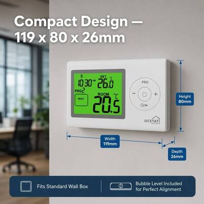 Green Backlight Color Boiler Temperature Control Thermostat White Color Electronic Temperature Regulator for Heating Process Control