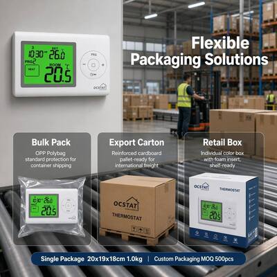 Green Backlight Color Boiler Temperature Control Thermostat White Color Electronic Temperature Regulator for Heating Process Control