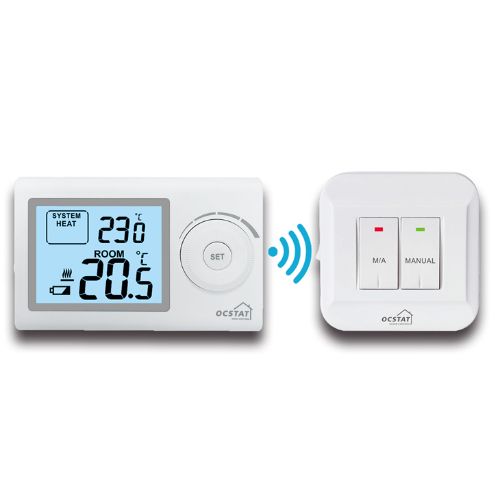 24-230V RF Room Thermostat Non-programmable with White/Customized Switchable Voltage