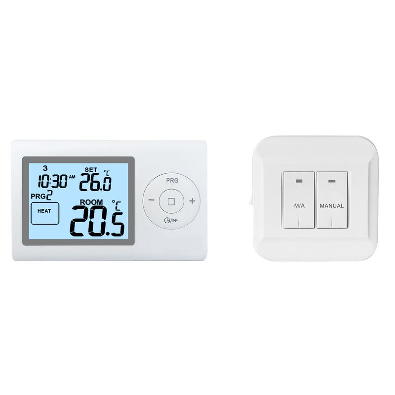 7 Day Programmable Digital RF Thermostat Controller Wall-mounted Solution Offering Climate Control for Various Environments