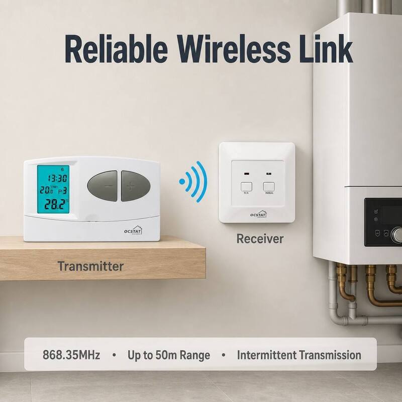 Receiver 230VAC 50HZ Wireless RF programmbale Thermostat RF Boiler 7 Day Thermostat Programmable Wireless Thermostat for Energy Management