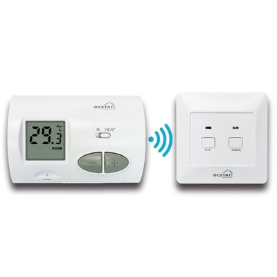 Digitale thermostaat met LCD-display met LED-systeemindicator