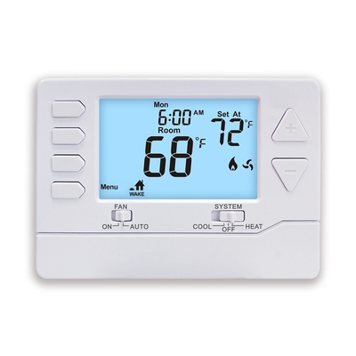 Riseem 7 dagen programmeerbare HVAC-thermostaat, op batterij bediende thuisthermostaat 24V