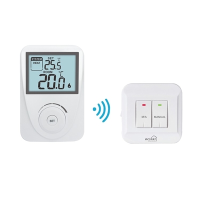 Riseem Witte / Blauwe achtergrondlicht Intelligente niet-programmeerbare RF verwarming en koeling thermostaat