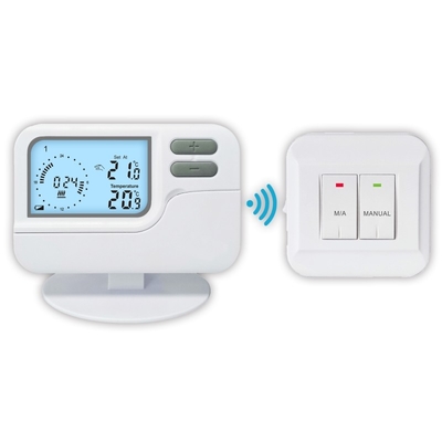 Riseem 7 dag Programmable verwarming en koeling LCD display room thermostaat met draadloos