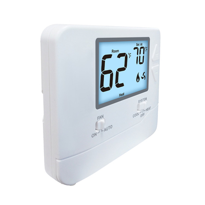Niet programmeerbare Riseem Blauwe achtergrondverlichting Eenstadium 24V HVAC Home Thermostat Voor huishoudens Vierkantvorm