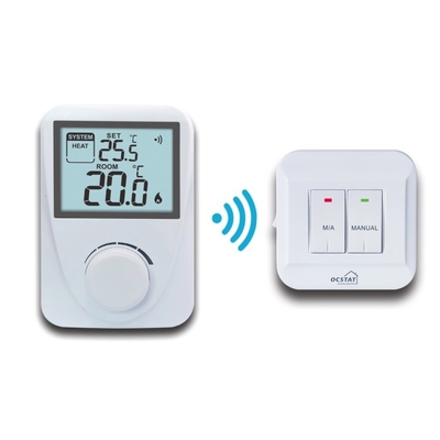 Riseem Witte kleur ABS RF draadloze digitale kamer thermostaat controller Niet programmeerbaar