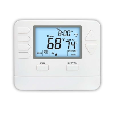 Riseem Airconditioner Smart WIFI Digitaal programmeerbaar Alexa Home Thermostat HVAC STN705W 24V Wit ABS
