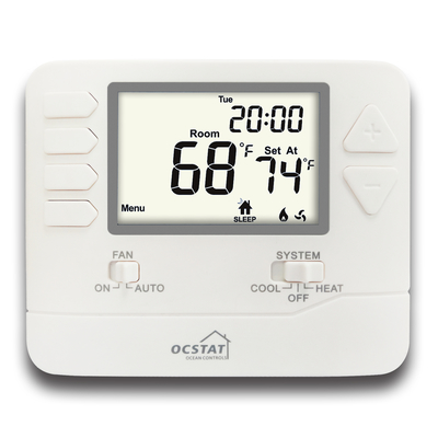 LCD-scherm Programmeerbare Kamerthermostaat met Temperatuurregeling en Meerdere Programmeeropties