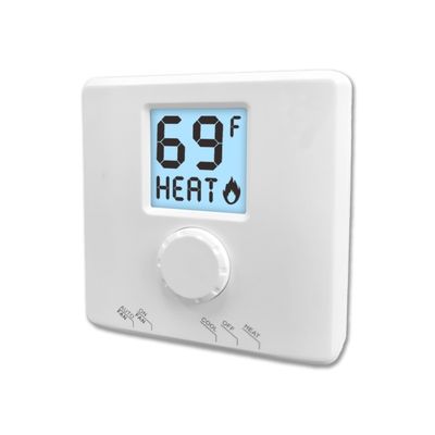 Riseem 24V Niet-programmeerbare Eenvoudige Verstelbare HVAC 1 Warmte 1 Koel Thermostaat Energiebesparend en Handig Koken met 2*AA Alkaline Batterijen
