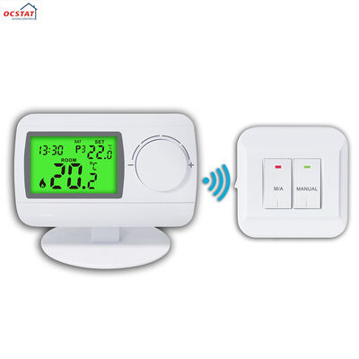 Witte schelp Kleur Control Room RF Wireless Thermostat Aanbieding Supply 2AA Grootte Batterij voor Command Center en Control System Integratie