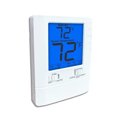 LCD Digitaal Display Bedrijfstermostaat Temperatuurbereik 32 ° F tot 99 ° F Agterlicht Kleur Wit Blauw Groen Oplossing voor HVAC-controle