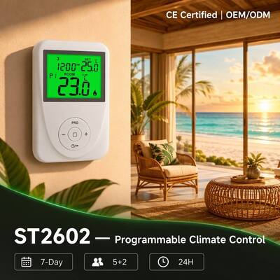 130 X 86 X 28 mm vloerverwarming 7 dagen programmeerbare thermostaat voor vloerverwarmingssystemen Temperatuurbereik 0°C 40°C in 0,1°C-inkrementen