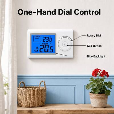 Riseem 230VAC Niet-programmeerbare temperatuurcontroller Digitaal verwarming ketel kamer thermostaat