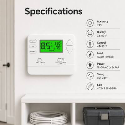 Riseem Muur- of Junction Box Montage Programmeerbare Kamer Airconditioning Thermostaat met Energiebesparende Functie