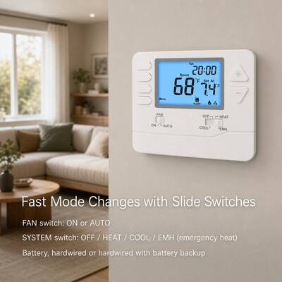 Suuwer Industrial Automation ABS-warmtepomptemperatuurcontroller airconditioning thermostaat met 3,84 vierkante centimeter