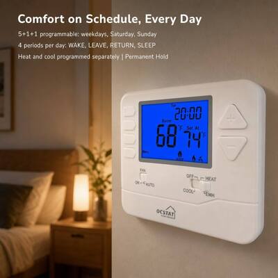 24V Programmering 7 Dagen Programmeerbare Multi-Stage Warmtepomp Hotelkamer Thermostaat Voor Verwarming en Koeling Apparatuur