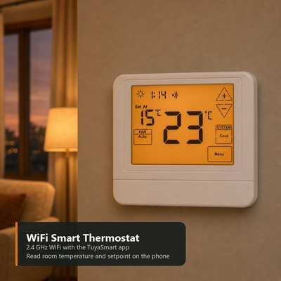 24V Bediening APP TUYA Smart Life Elektronische Kamerale Programmeerbare Thermostaat voor 7 Dagen Met Fysieke Afmetingen 120mm B 98mm H 27mm D Ontworpen voor Temperatuurregeling