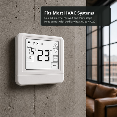 TUYA APP Smart Life Heat Pump Room Air Conditioning LCD Touch WIFI Home Smart Thermostat with Alexa Voice Control