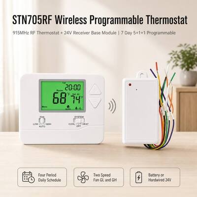 Compressor Vertraging Bescherming 5 Minuten 1 Warmte 1 Koeling Draadloze PTAC Programmeerbare 915MHZ Thermostaat voor Hotelkamer