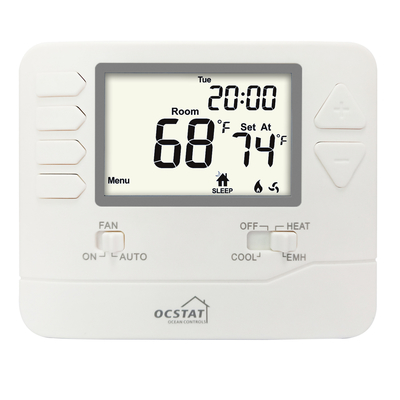 Riseem Witte achtergrondlicht Digitale HVAC Niet-programmeerbare thermostaat voor thuis / Elektronische warmtepomp Thermostaat