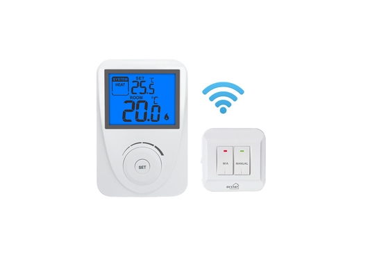 Riseem 230V Draadloos Digitaal HVAC RF Ruimtetermostaat Temperatuurcontroller Voor Boiler