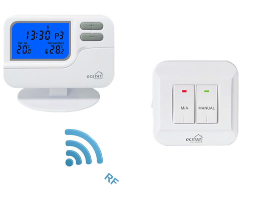 Riseem White Shell Battery Digitale kamer Programmeerbare thermostaat 7 dagen met HVAC-systemen
