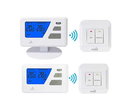Riseem drukknop 868 Mhz Niet-programmeerbare RF draadloze kamerthermostaat voor vloerverwarming
