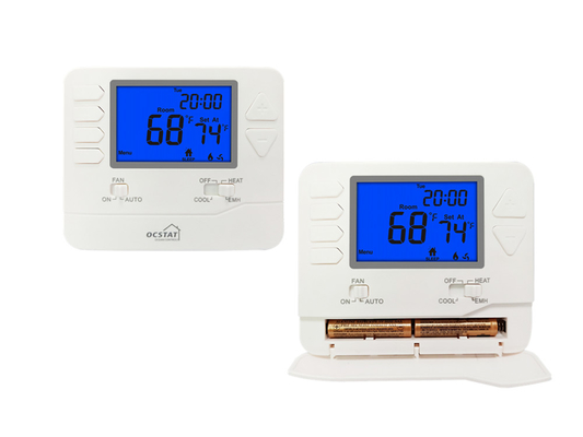 Riseem Wekelijks programmeerbaar 0.5°C nauwkeurigheid HVAC-systeem warmtepomp Thermostaat 24V