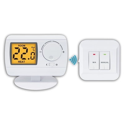 Wit ABS 220V Digitaal de Temperatuurcontrolemechanisme RF Room Thermostat van de Gasboiler
